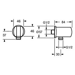 Hansa Wandanschlussbogen, DN 15, Chrom, 04460100... HANSA-04460100 4015474672406 (Abb. 1)