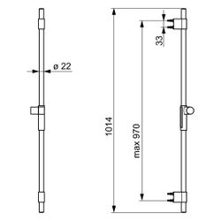 Hansa ActiveJet Wandstange, Chrom, 04790200... HANSA-04790200 4057304009013 (Abb. 1)