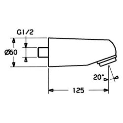 Hansa Jet Kopfbrause, 1-strahlig, Ausladung 125mm, DN 15, Chrom, 04860100... HANSA-04860100 4015474061590 (Abb. 1)