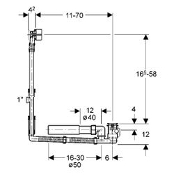 Hansa Fill Wannen-Zu- und Ablaufgarnitur Einbauset 0517 Chrom... HANSA-05170100 4015474043077 (Abb. 1)