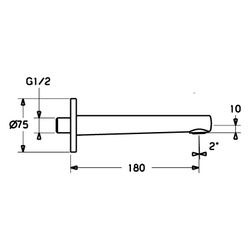 Hansa Ronda Auslauf, Rosette eckig/rund, Länge 180mm, Ausladung 180mm, DN 15, Chrom, 05... HANSA-05822172 4015474252448 (Abb. 1)