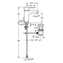Hansa Ligna Einhebelmischer Waschtischbatterie, Zugstangen-Ablaufgarnitur, Ausladung 10... HANSA-06092203 4015474248069 (Abb. 1)