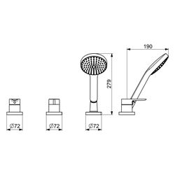 Hansa Ligna Einhebelmischer Fertigmontageset für Wanne/Brause 0643 1-strahlig 72mm Chro... HANSA-06439473 4057304014604 (Abb. 1)