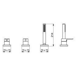 Hansa Ligna Einhebelmischer Fertigmontageset für Wanne/Brause, 1-strahlig, 75x75mm, Chr... HANSA-06439493 4057304014598 (Abb. 1)