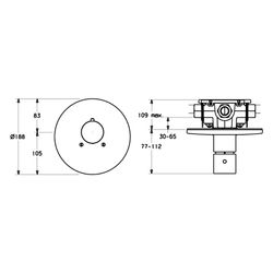 Hansa Living Aufputzset Unterputz-Armatur 0665 Rosette rund DN20 Chrom... HANSA-06659105 4015474249721 (Abb. 1)