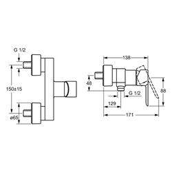 Hansa Ligna Einhebelmischer Brausebatterie, DN 15, Chrom, 06670103... HANSA-06670103 4015474249387 (Abb. 1)