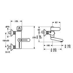Hansa Tempra Waschtischbatterie 0838 Ausladung 245mm DN15 Chrom... HANSA-08382212 4015474257528 (Abb. 1)