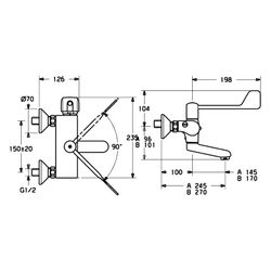 Hansa Tempra Waschtischbatterie, Bedienhebel lang, Ausladung 270mm, Auslaufentleerung, ... HANSA-08385292 4015474053922 (Abb. 1)