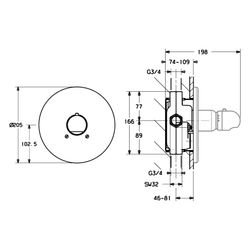 Hansa Mix Fertigmontageset für Brausebatterie 0860 Rosette rund DN20 Chrom... HANSA-08609175 4015474077973 (Abb. 1)