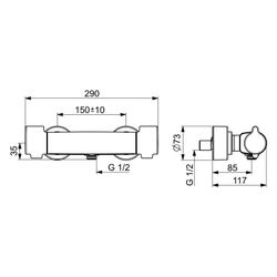 Hansa Clinica Brausebatterie, Chrom, 08806200... HANSA-08806200 4057304013430 (Abb. 1)