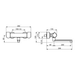 Hansa Clinica Waschtischbatterie, Ausladung 285mm, Chrom, 08806202... HANSA-08806202 4057304013416 (Abb. 1)