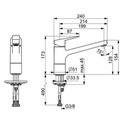 Hansa Twist Einhebel-Küchenarmatur, Ausladung 199mm, DN 15, Chrom, 09142283... HANSA-09142283 4015474261129 (Abb. 1)