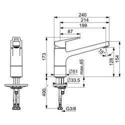 Hansa Twist Einhebelmischer Küchenarmatur 0914 Bügelhebel Ausladung 199mm DN15 Chrom... HANSA-09142285 4015474261136 (Abb. 1)