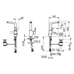 Hansa Twist Einhebelmischer Waschtischbatterie 0954 Bügelhebel Zugstangenablaufgarnitur... HANSA-09542205 4015474274754 (Abb. 1)
