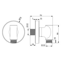 Hansa Wandanschlussbogen, Rosette rund, G 1/2", Messing/Verbundwerkstoff, Bronze gebür... HANSA-290022-81 6414150105418 (Abb. 1)