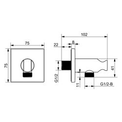 Hansa Wandanschlussbogen, eckig, G 1/2", Messing, Matt-Schwarz, 290041-33... HANSA-290041-33 6414150107375 (Abb. 1)