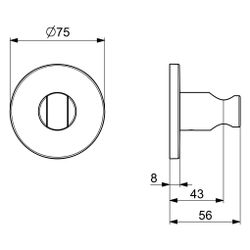 Hansa Brausehalter, Wandmontage, Rosette rund, Chrom, 290049... HANSA-290049 6414150108594 (Abb. 1)
