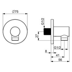 Hansa Wandanschlussbogen, DN 15, G 1/2", Matt-Schwarz, 290050-33... HANSA-290050-33 6414150108648 (Abb. 1)