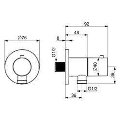 Hansa Wandanschlussbogen, DN 15, G 1/2", Chrom, 290051... HANSA-290051 6414150108679 (Abb. 1)