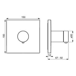 Hansa Varox Pro Fertigmontageset für Wanne/Brause, Rosette eckig, Chrom, 40569073... HANSA-40569073 4057304003738 (Abb. 1)