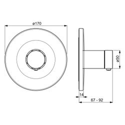 Hansa Varox Pro Fertigmontageset für Wanne/Brause, Rosette rund, Chrom, 40569083... HANSA-40569083 4057304003745 (Abb. 1)