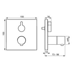 Hansa Varox Pro Fertigmontageset für Brausebatterie, Rosette eckig, Chrom, 40579073... HANSA-40579073 4057304003752 (Abb. 1)