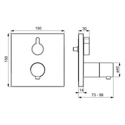 Hansa Varox Pro Fertigmontageset für Wanne/Brause, Rosette eckig, Chrom, 40589073... HANSA-40589073 4057304003882 (Abb. 1)