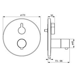 Hansa Varox Pro Fertigmontageset für Wanne/Brause, Rosette rund, Chrom, 40589083... HANSA-40589083 4057304003899 (Abb. 1)