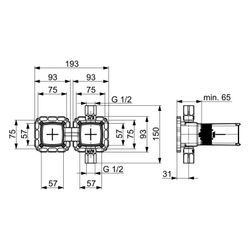 Hansa Matrix Unterputz-Rohbauset Brausearmatur, DN 15, 44000100... HANSA-44000100 4057304006661 (Abb. 1)