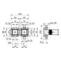 Hansa Matrix Unterputz-Rohbauset Bade- und Brausearmatur 4.0, Kartusche, DN 15, 4401010... HANSA-44010100 4057304006937 (Abb. 1)