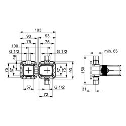 Hansa Matrix Unterputz-Rohbauset Brausearmatur 4402 DN15... HANSA-44020100 4057304007255 (Abb. 1)