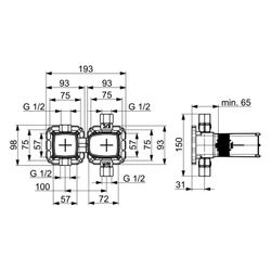 Hansa Matrix Unterputz-Rohbauset Bade- und Brausearmatur, DN 15, 44030100... HANSA-44030100 4057304007286 (Abb. 1)