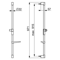 Hansa Duschstange Hansaviva, Länge 971mm, D 22mm, Chrom, 44130200... HANSA-44130200 4057304017988 (Abb. 1)