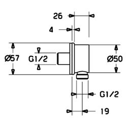 Hansa Wandanschlussbogen, Rosette rund, G 1/2", DN 15, Chrom, 44250000... HANSA-44250000 4015474239067 (Abb. 1)