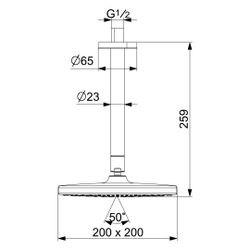 Hansa BasicJet Kopfbrause Style 4437 1-strahlig 200x200mm Chrom... HANSA-44370200 4057304015946 (Abb. 1)