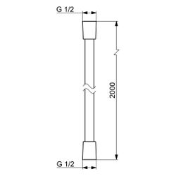 Hansa Schlauch, Länge 200cm, Chrom, 44460200... HANSA-44460200 4057304002595 (Abb. 1)
