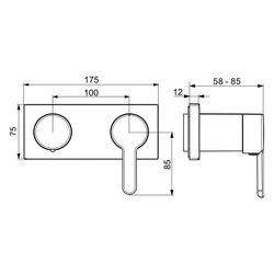 Hansa Designo Style Einhebel-Fertigmontageset für Wanne/Brause, Rosette eckig, Chrom... HANSA-44519583 4057304006906 (Abb. 1)