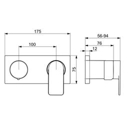 Hansa Stela Einhebel-Fertigmontageset für Wanne/Brause, Rosette eckig, Chrom, 44579573... HANSA-44579573 4057304015298 (Abb. 1)