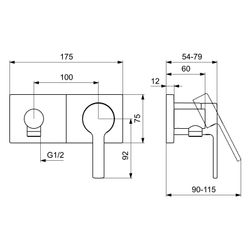 Hansa Ronda Einhebelmischer Fertigmontageset für Brausebatterie 4458 Rosette eckig 4.0 ... HANSA-44589583 4057304014833 (Abb. 1)