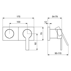 Hansa Ronda Einhebel-Fertigmontageset für Wanne/Brause, Rosette eckig, 4.0 Plattform, C... HANSA-44599583 4057304014840 (Abb. 1)
