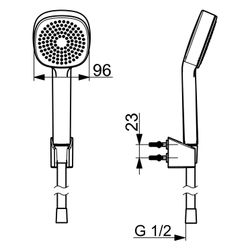 Hansa BasicJet Style Handbrausegarnitur, 1-strahlig, Chrom, 44600113... HANSA-44600113 4057304011139 (Abb. 1)
