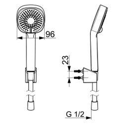 Hansa BasicJet Style Handbrausegarnitur, 3-strahlig, Chrom, 44600133... HANSA-44600133 4057304011146 (Abb. 1)