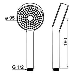 Hansa BasicJet Handbrause, 1-strahlig, Chrom, 44610300... HANSA-44610300 4057304002434 (Abb. 1)