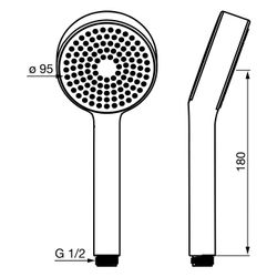 Hansa BasicJet Eco Handbrause, 1-strahlig, Chrom, 44610400... HANSA-44610400 4057304005350 (Abb. 1)