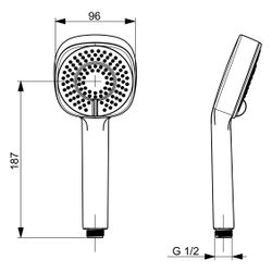 Hansa BasicJet Style Handbrause, 3-strahlig, Chrom, 44620500... HANSA-44620500 4057304011016 (Abb. 1)
