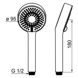 Hansa BasicJet Handbrause, 3-strahlig, Matt-Schwarz, 4463030033... HANSA-4463030033 4057304015687 (Abb. 1)