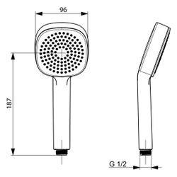 Hansa BasicJet Style Handbrause, 1-strahlig, Chrom, 44630500... HANSA-44630500 4057304011023 (Abb. 1)