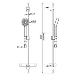 Hansa BasicJet Wandstangengarnitur, 1-strahlig, Chrom, 44670113... HANSA-44670113 4057304002489 (Abb. 1)