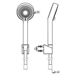 Hansa BasicJet Handbrausegarnitur, 3-strahlig, Chrom, 44680133... HANSA-44680133 4057304002533 (Abb. 1)