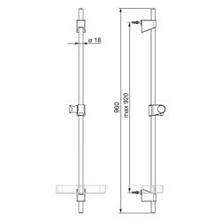 Hansa BasicJet Wandstange, Chrom, 44700300... HANSA-44700300 4057304002557 (Abb. 1)